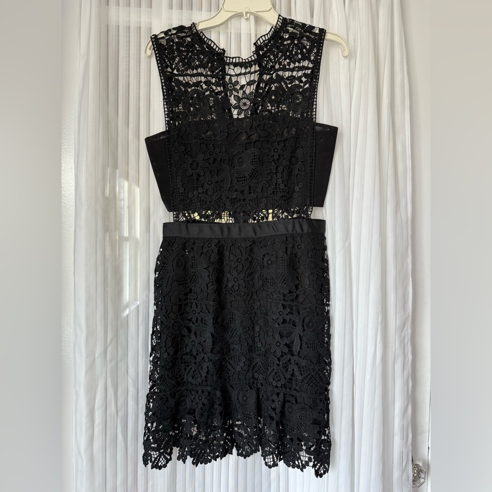 Romeo & Juliet Couture Black Lace Mini Dress